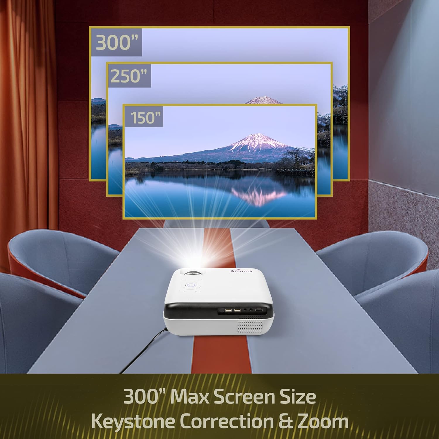 4K Projector with 10,000 Lumens, 300