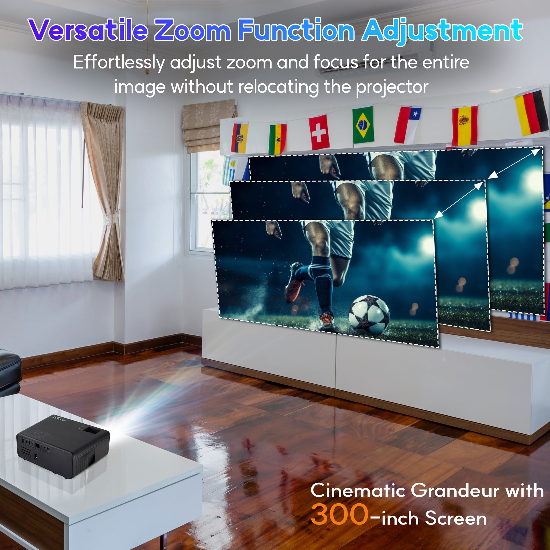 Mini Portable Projector with 1080p Full HD Resolution
