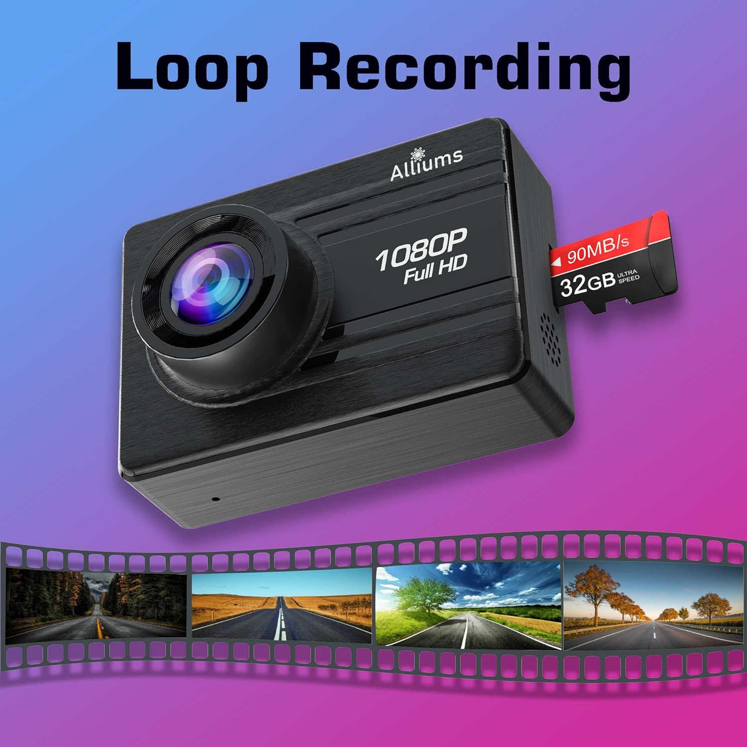 Dash Camera with 1080P, FHD, DVR, 170°Wide Angle