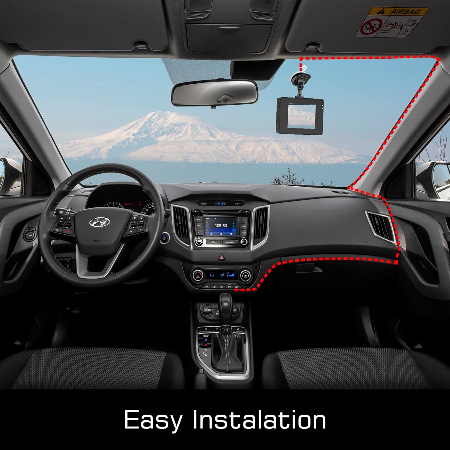 Dash Camera with 1080P, FHD, DVR, 170°Wide Angle