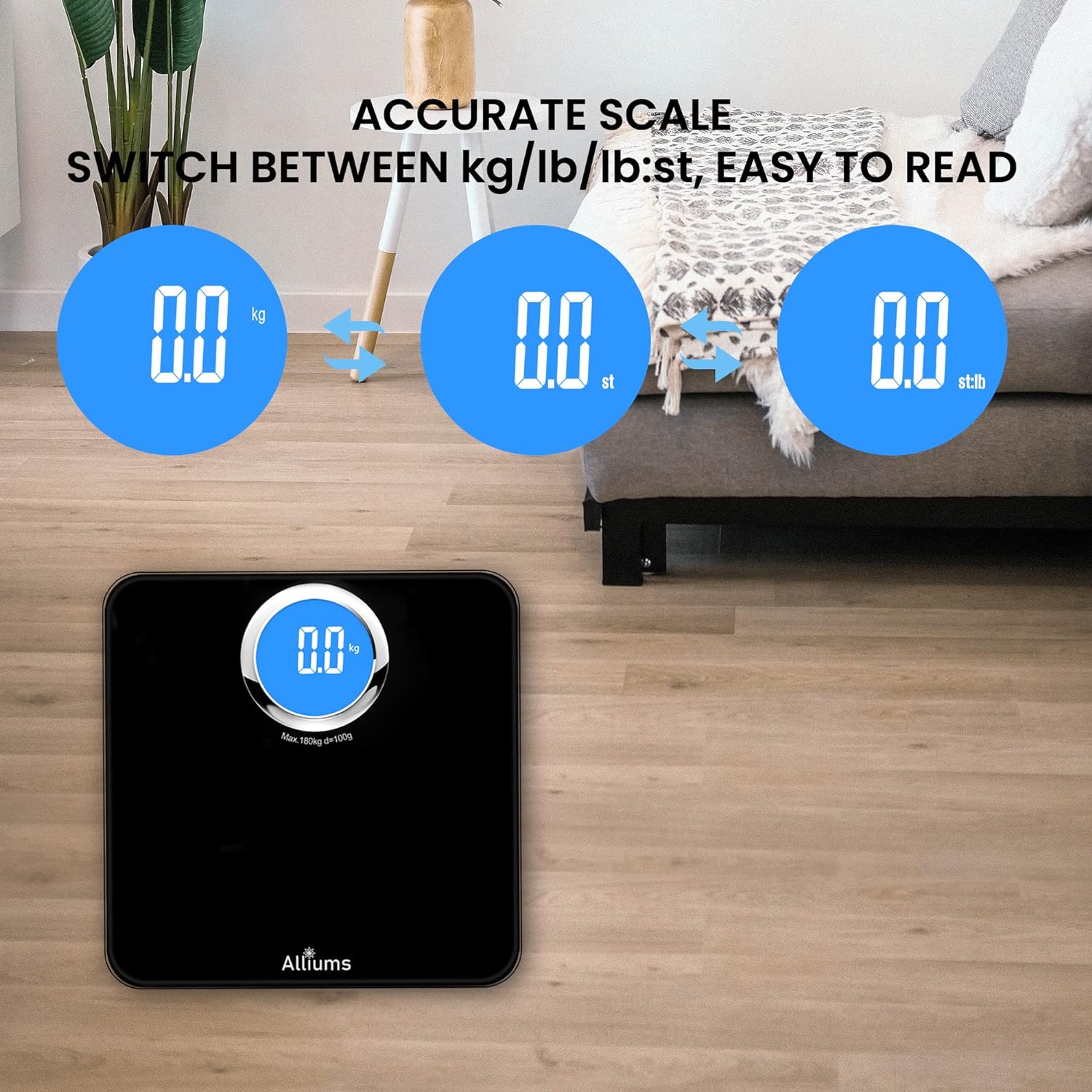 Digital Body Weight Scale with Step-On Technology