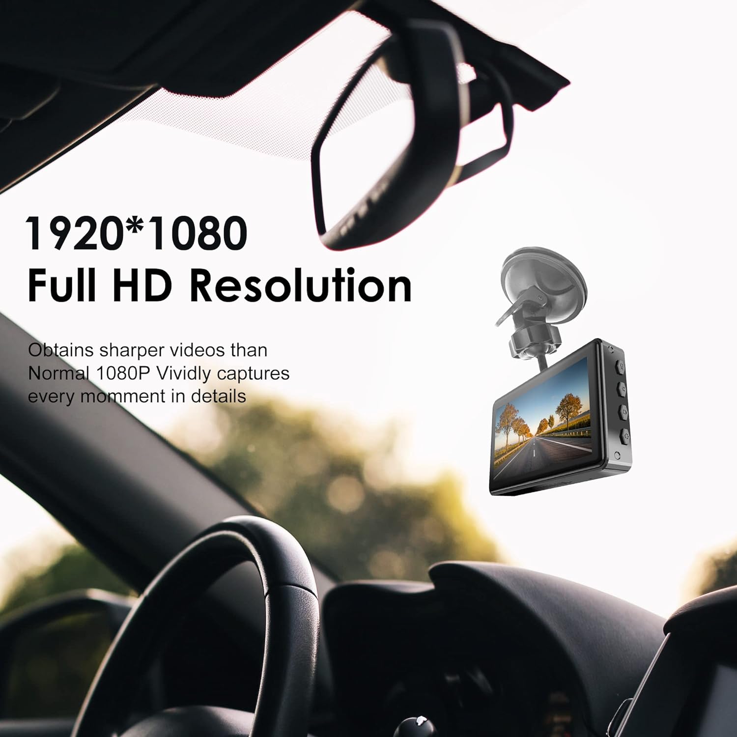 Dual Dash Camera with 1080P, 170° Wide Angle