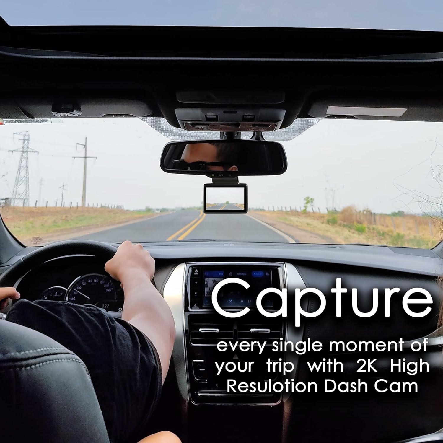 2K Dash Cam with Front and Rear Camera