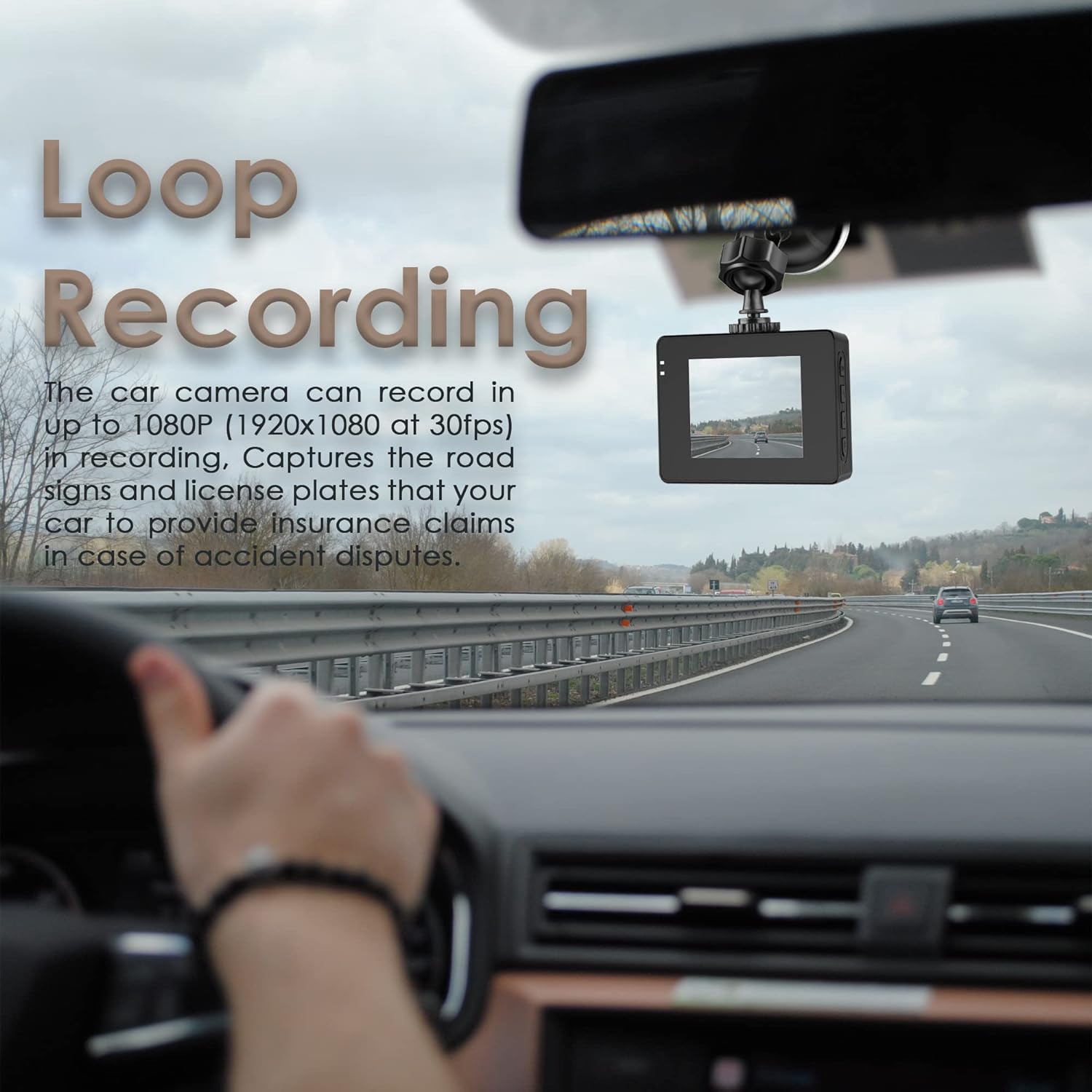 Dash Camera with 1080P, FHD, DVR, 170°Wide Angle