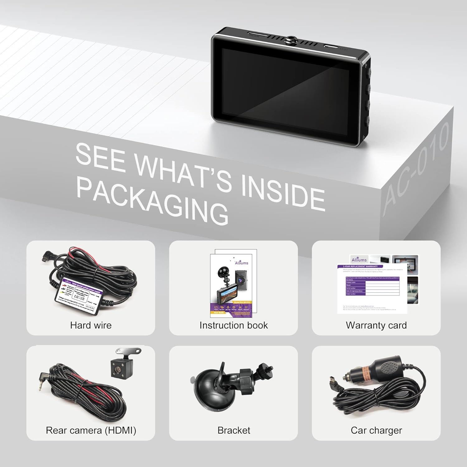 Dual Dash Camera with 1080P, 170° Wide Angle