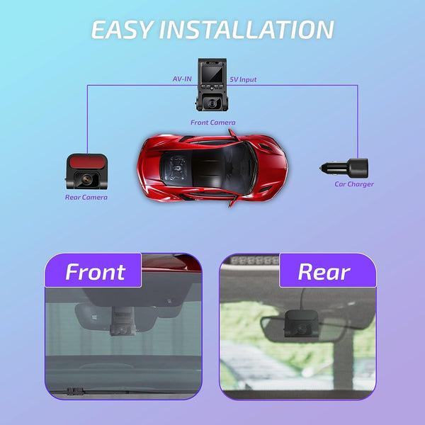 ALLIUMS 2.5K Dash Cam Duo: Front and Rear Dash Cameras