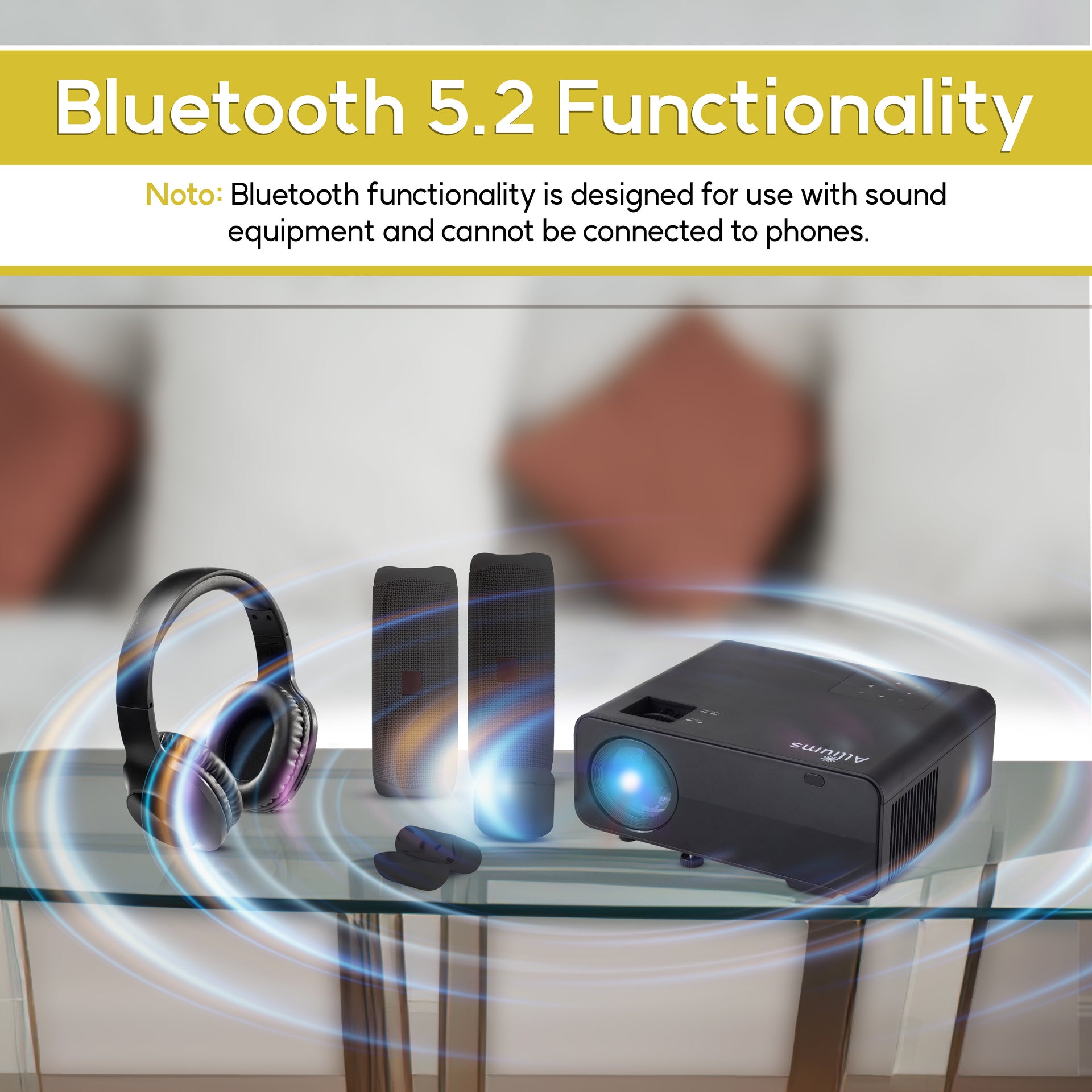 Mini Portable Projector with 1080p Full HD Resolution