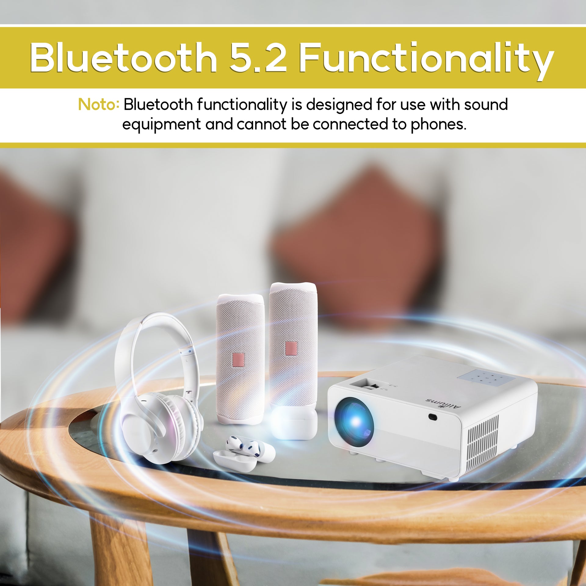 Mini Portable Projector with 1080p Full HD Resolution