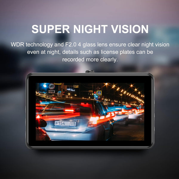 Dual Dash Camera with 1080P, 170° Wide Angle