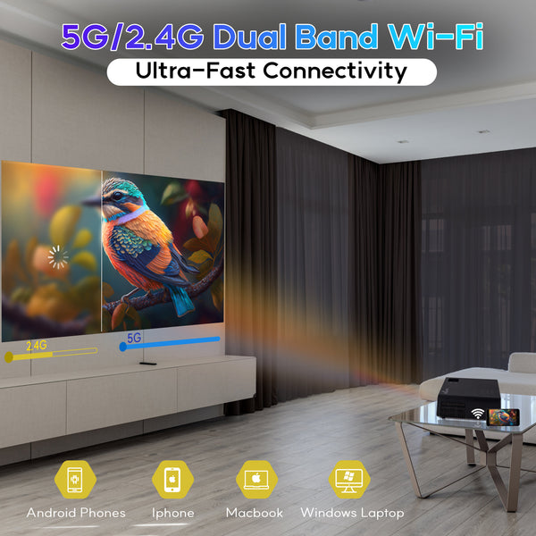Mini Portable Projector with 1080p Full HD Resolution