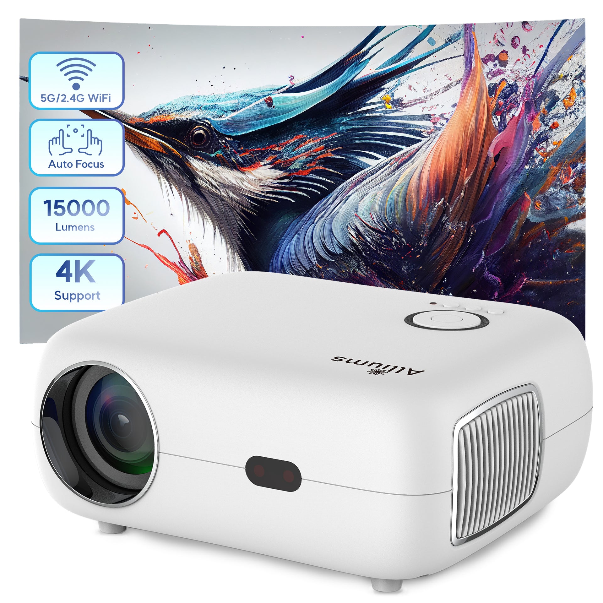 [Auto Focus & Keystone]  Mini Projector with Native 1080p